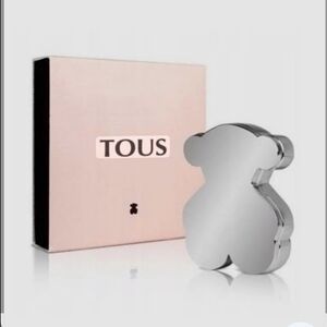 TOUS Bear Shaped Silver Perfume Bottle with Pink Box